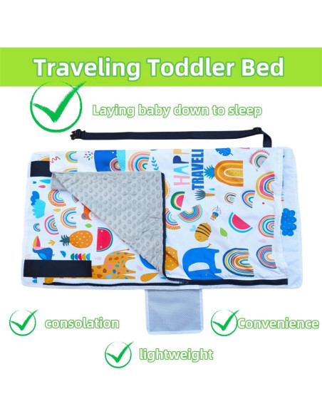 Cama de avión portátil para niños - Extensor de asiento blanco