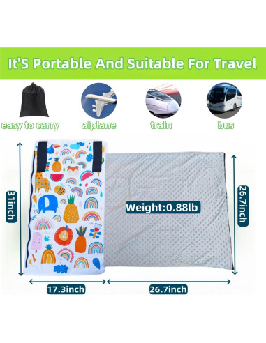 Cama de avión portátil para niños - Extensor de asiento blanco