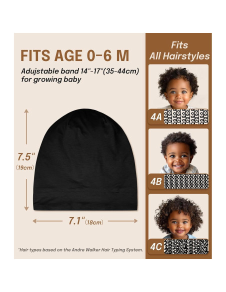 Bonete de Dormir Fittia para Bebés 0-6 Meses, Satén Suave