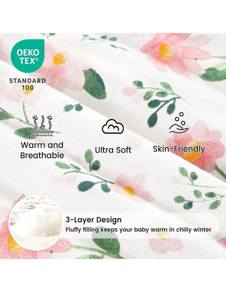 Saco de Dormir PHF para Bebés 100% Algodón Floral 18-24 Meses
