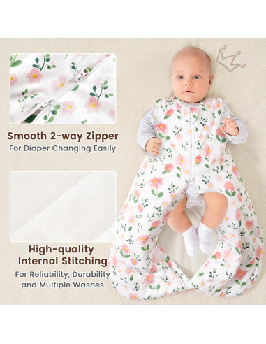 Saco de Dormir PHF para Bebés 100% Algodón Floral 18-24 Meses