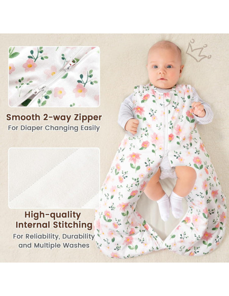 Saco de Dormir PHF para Bebés 100% Algodón Floral 18-24 Meses