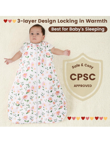 Saco de Dormir PHF para Bebés 100% Algodón Floral 18-24 Meses