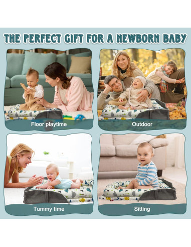 Cojín Plegable para Bebé UGRASEA - Cuna Portátil Dinosaurio Azul