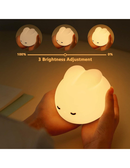 Luz Nocturna Conejo LED POQCCT Recargable USB 3000K Luz Nocturna Conejo LED POQCCT Recargable USB 3000K