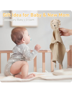 Manta Lovey Knirose 100% Algodón Orgánico León 38x25cm 2