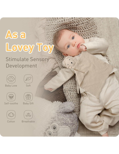 Manta Lovey Knirose 100% Algodón Orgánico León 38x25cm