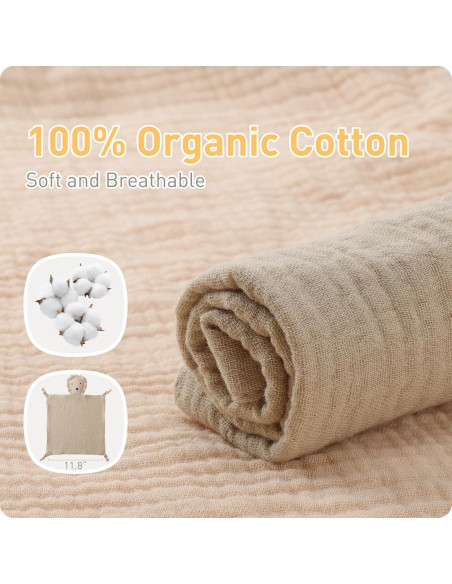 Manta Lovey Knirose 100% Algodón Orgánico León 38x25cm