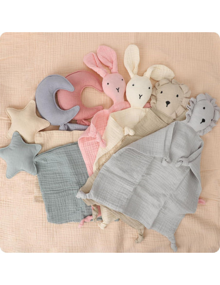 Manta Lovey Knirose 100% Algodón Orgánico León 38x25cm