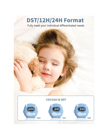 Reloj Despertador Digital Inalámbrico PPLEE 3000mAh para Niños