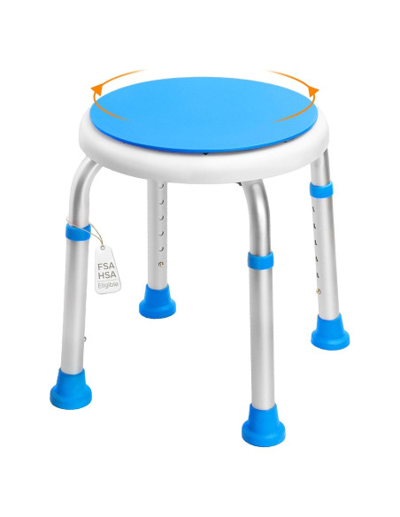 Asiento de Ducha Giratorio 360 Ajustable 6 Alturas - 158.8 kg