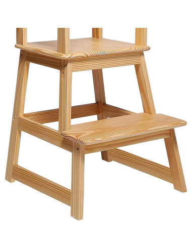 Escalera de Cocina para Niños SDADI Natural con Barandilla