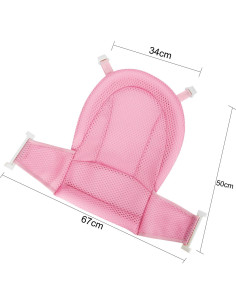 Cojín de Baño para Bebés Ajustable Algodón Rojo Claro 63x48 cm 2