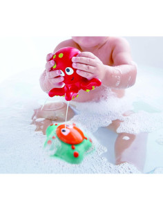 Juguetes de Baño Hape Pulpo y Estrella de Mar Silicona 18cm 2