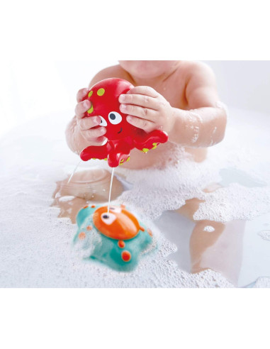 Juguetes de Baño Hape Pulpo y Estrella de Mar Silicona 18cm