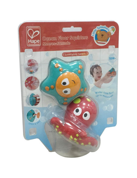 Juguetes de Baño Hape Pulpo y Estrella de Mar Silicona 18cm