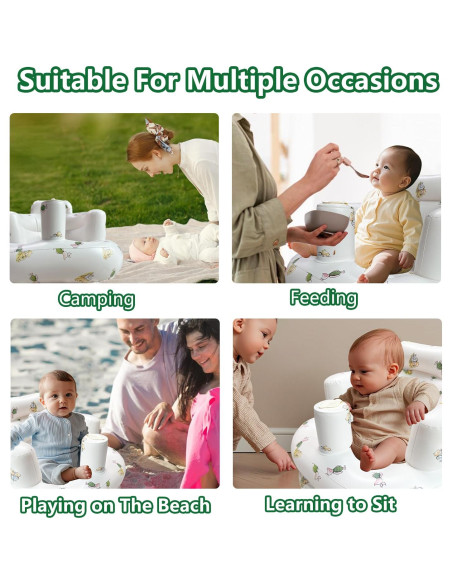 Asiento Inflable para Bebés 3-12 Meses Antideslizante Portátil