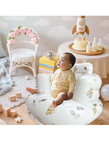 Asiento Inflable para Bebés 3-12 Meses Antideslizante Portátil