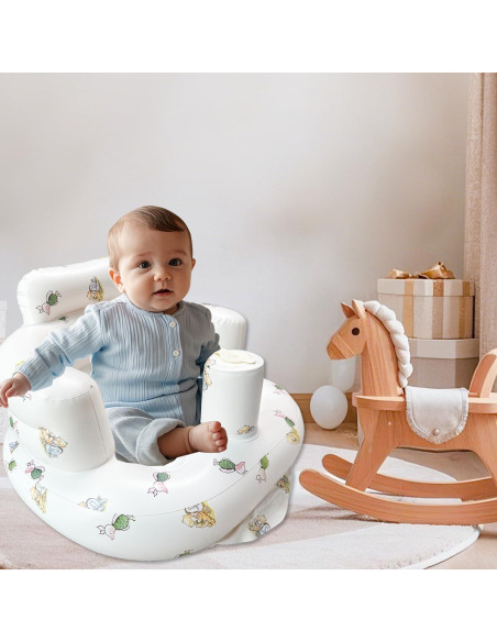 Asiento Inflable para Bebés 3-12 Meses Antideslizante Portátil
