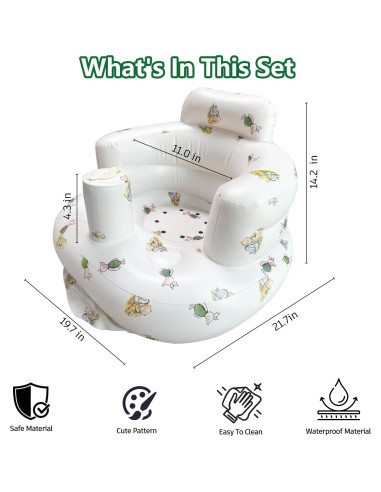 Asiento Inflable para Bebés 3-12 Meses Antideslizante Portátil
