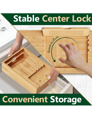 Bandeja de Baño SereneLife de Bambú Ajustable 76-109 cm