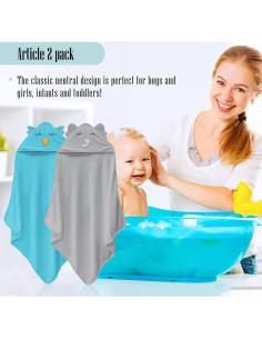 Paquete 2 Toallas con Capucha Bebé Cute Castle Elefante y Pájaro 2