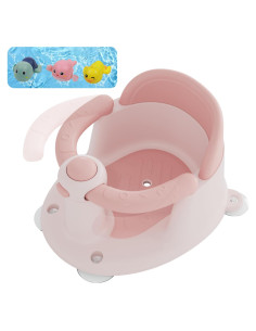 Asiento de Baño para Bebés Rosa 2 - Antideslizante y Compacto