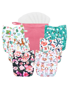 Paquete de Pañales de Tela Wegreeco 6 Piezas Ajustables Unisex