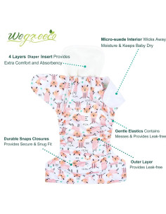 Paquete de Pañales de Tela Wegreeco 6 Piezas Ajustables Unisex 2