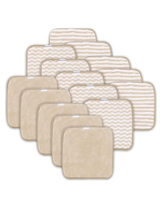 Toallitas para Bebé MOIICARE - 15 Paquete 25.4x25.4 cm Marrón