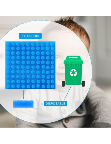 200 Filtros de Esponja para Aspirador Nasal Bebé TOYMIS