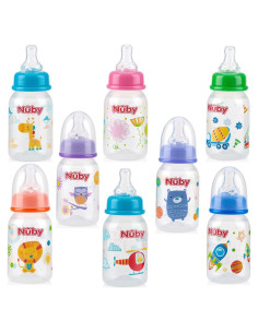 Botella Nuby 4 Onzas Sin Goteo con Pezón Silicona