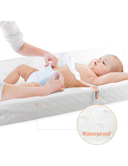 Almohadilla para Cambiar Pañales Bebé con Funda Impermeable 81x41 cm