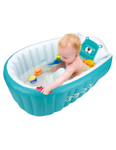 Tina Inflable para Bebés KAKA Azul 82x28cm Antideslizante