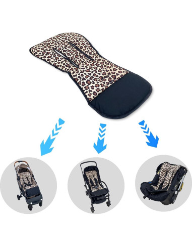 Funda de Carrito de Bebé Reversible Universal Leopardo 78x40cm