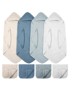 Juego de 8 Toallas de Baño con Capucha VitalCozy 81x81 cm