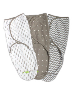 Manta de Envolver Ziggy Baby 100% Algodón Suave Gris 0-3 Meses