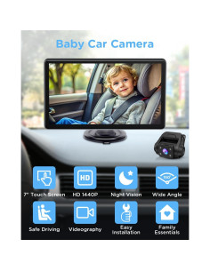 Monitor de Bebé ZGZUXO T6 7" HD con Visión Nocturna 2
