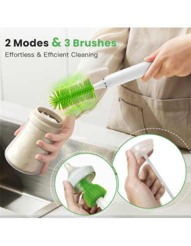 Kit Limpiador Biberones Eléctrico Bestidy Verde 360 Recargable