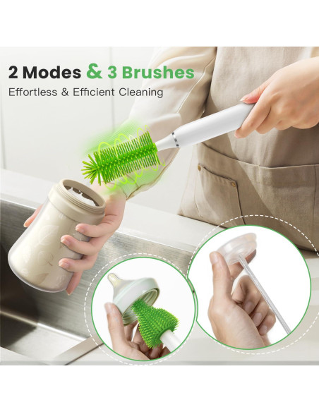 Kit Limpiador Biberones Eléctrico Bestidy Verde 360 Recargable