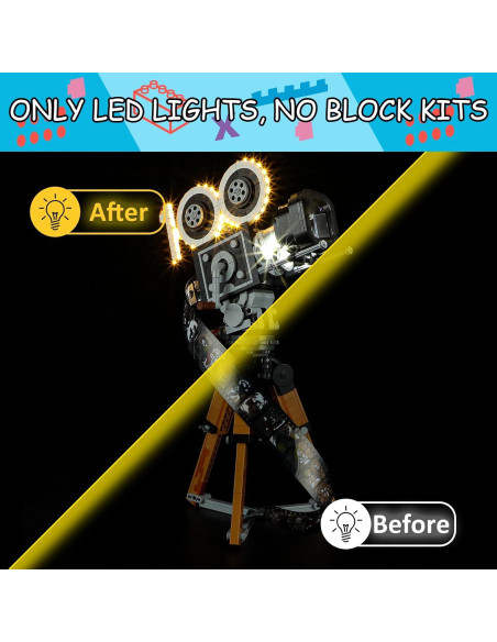 Kit de Luz LED Mililier para Lego 43230 Set Cámara Disney