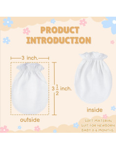 Manoplas RATIVE 100% Algodón para Bebés 0-6 Meses 2