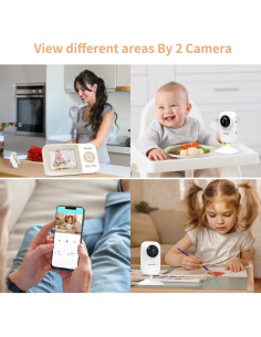 Monitor de Bebé Ebemate con 2 Cámaras y Pantalla LCD 2.8" 2