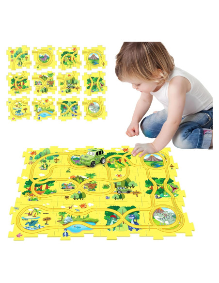 Juego de Puzzle de Pista de Coche Wismika 12 Piezas 385g