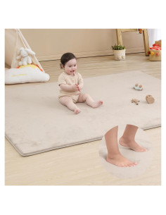 Alfombra de Juego Antideslizante HulooSleep 99x150 cm Beige