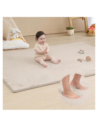 Alfombra de Juego Antideslizante HulooSleep 99x150 cm Beige