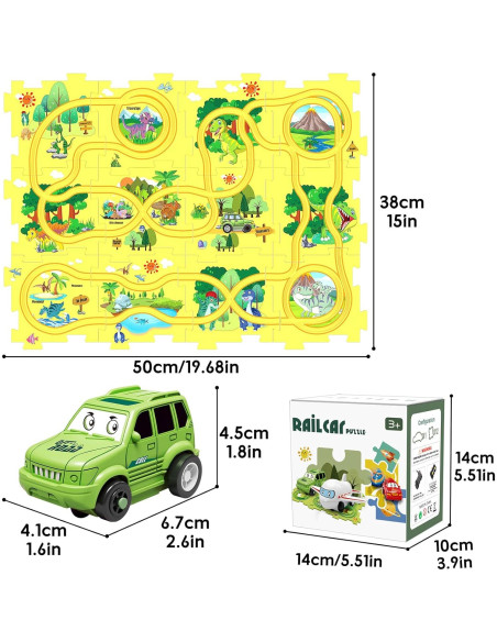 Juego de Puzzle de Pista de Coche Wismika 12 Piezas 385g