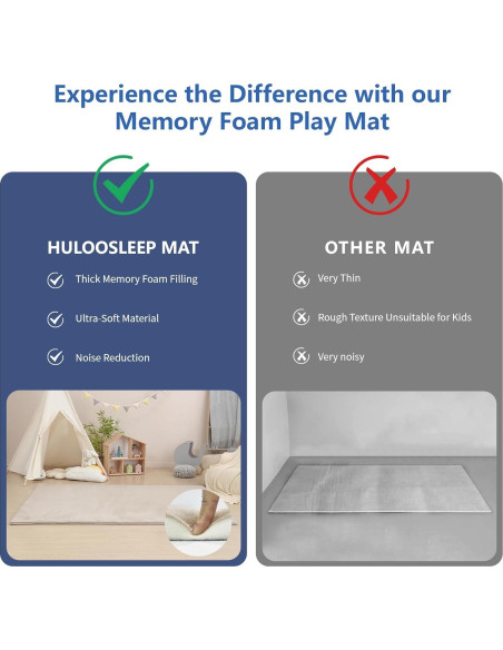 Alfombra de Juego Antideslizante HulooSleep 99x150 cm Beige