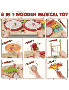 Juego de Batería para Bebés Lehoo Castle, 8 Instrumentos Musicales 2