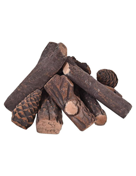 Leños de Cerámica Squareful 9 Piezas para Chimenea